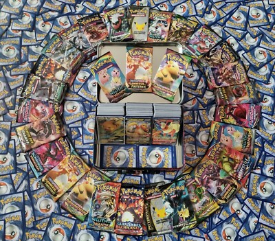 Mystery Pokémon Sammelkoffer Box+3 Booster+300 Karten 10Holos +3x V,Vmax oder GX
