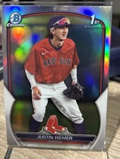 2023 Bowman Draft Justin Riemer 1st Bowman Chrome Refractor BDC-182 Boston