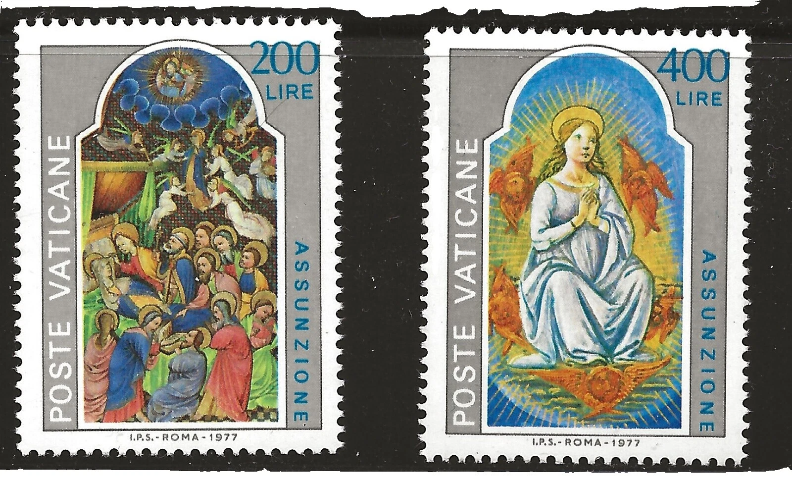 Multi-Color Individual Vatican Stamps