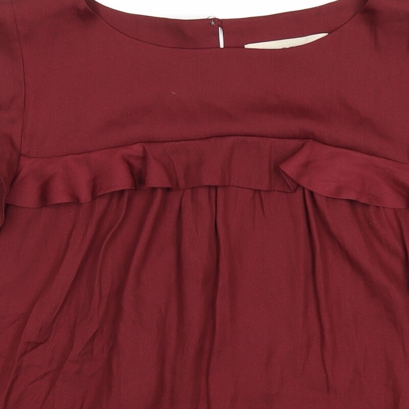 LOFT Womens Red Polyester Basic T-Shirt Size M Ro… - image 8