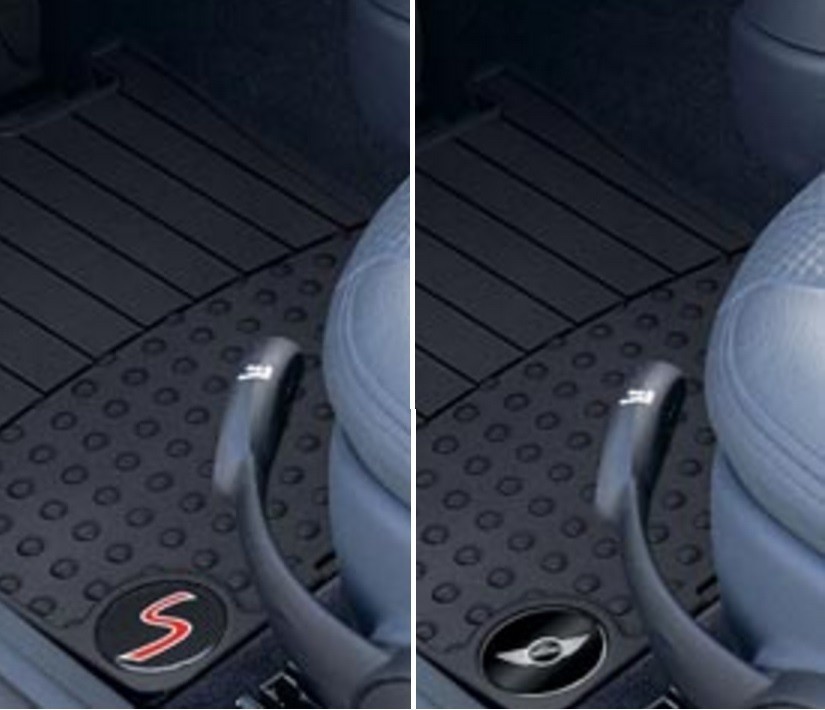 OEM Mini Cooper R53 R52 R50 Black Rubber Floor Mats Cooper S / Wings