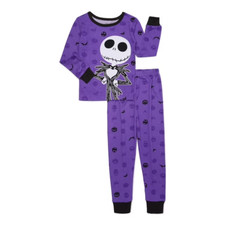 Nightmare Before Christmas Girls Halloween Snug Fit 2-Piece Pajama Set, Size 4