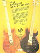 vtg 70s S.D. CURLEE HONDO II ELECTRIC GUITAR PRINT AD Magazine Pinup Page