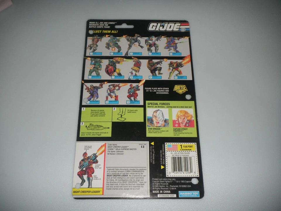 1993 Cobra Night Creeper Leader Vintage G.I. GI Joe Лот 3.75 ARAH *100% Полный - Изображение 4 из 4