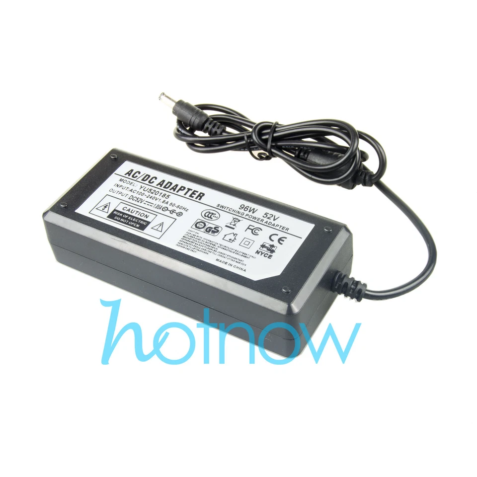 52V 1,85A 96Watt AC zu DC Netzteil Adapter 100-240V für PoE Switch Injektor