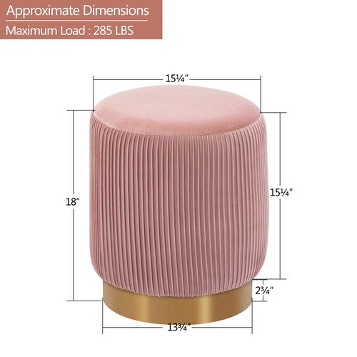 Duhome Velvet Round Ottoman Modern Luxurious Footrest Vanity Stool 1 Pcs - Picture 21 of 50