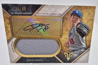 2017 Topps Triple Threads Relics Kenta Maeda 46/99 GOLD AUTO GAME USED DODGERS