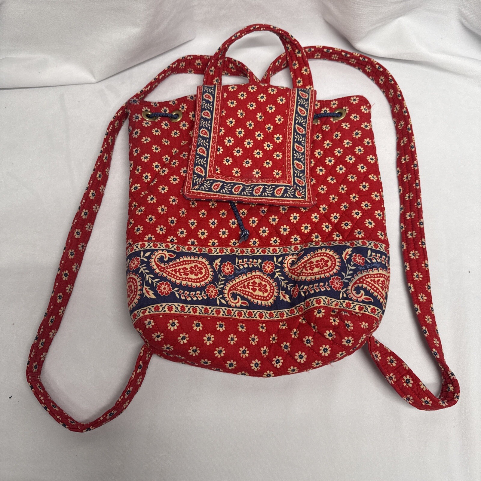 Vintage Vera Bradley Red White Blue Americana Mimi Backpack Made in the USA