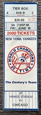 June 16 2000 New York Yankees Ticket Stub vs White Sox - Scott Brosius Home Run