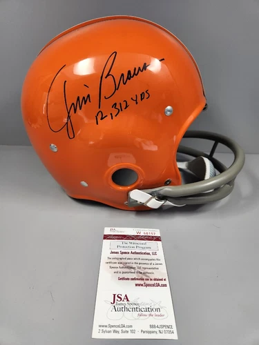 Jim Brown Browns Autographed 60's Suspension RK Helmet  12,312 YDS Insp JSA LOA