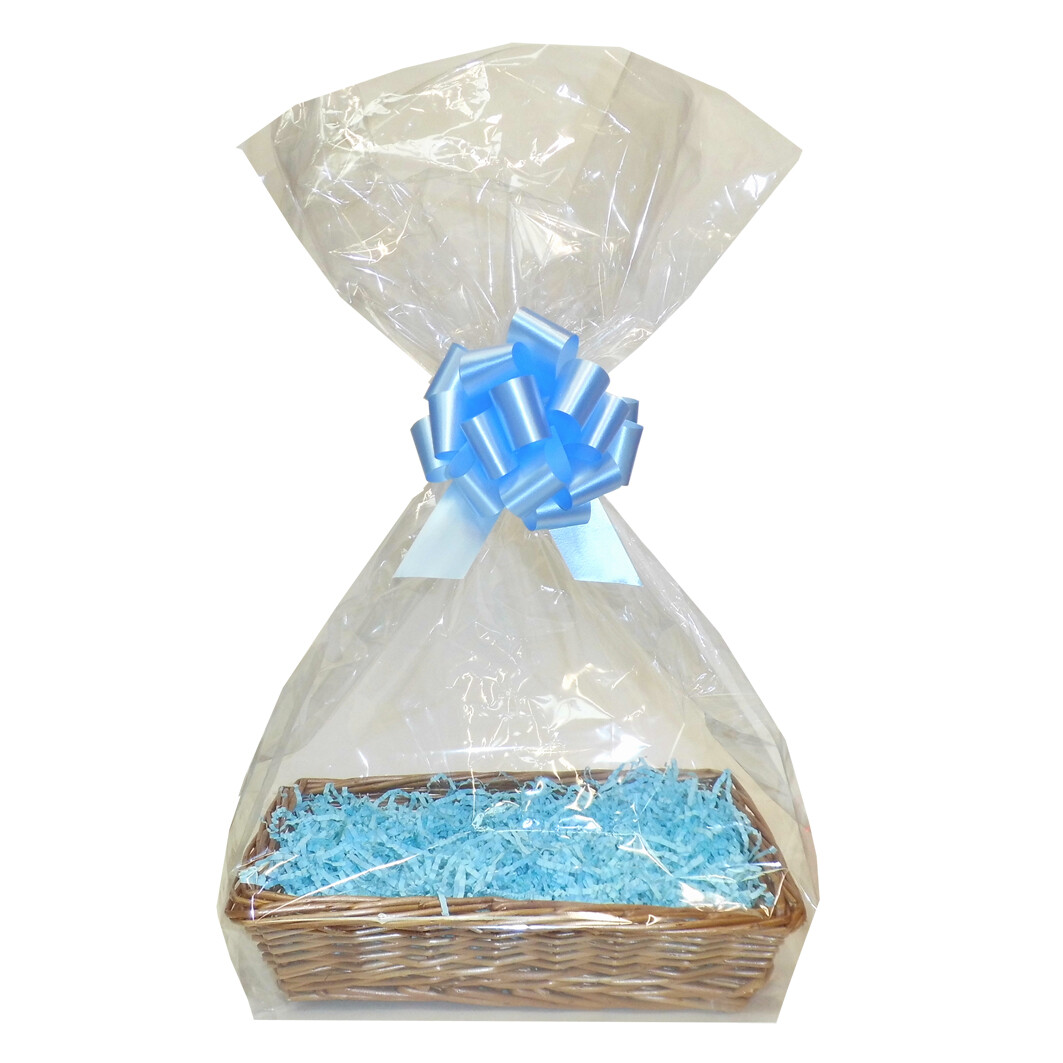 Make Your Own Gift Basket Hamper Kit - 30cm Wicker Tray, Shred, Bag, Bow, Tag