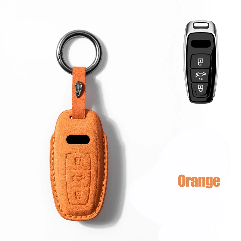 Funda de cuero gamuza para llavero de coche para Audi A3 A4 A6 A4L A6L A7 A8 Q3 Quattro Foto 4 de 4
