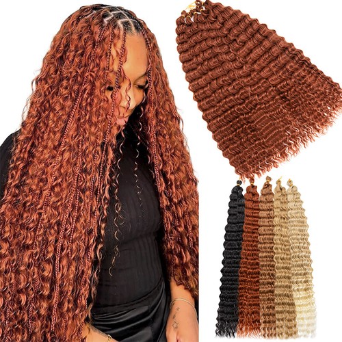 28" Deep Wave Crochet Braids Hair Afro Curls Ocean Wave Braiding Hair Extensions