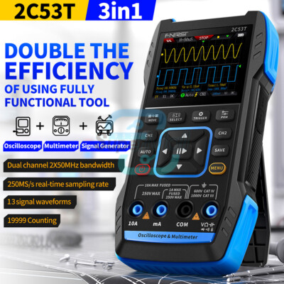 FNIRSI 2C53T 3 in1 Digital Oscilloscope Multimeter Signal Generator 50MHz 2CH