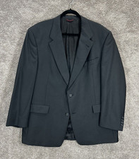 Hart Schaffner Marx Blazer Mens 46R Dark Gray Pin Stripe Suite Coat Career