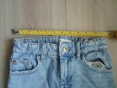 Zara Girls Mom Jeans Size 10 Light Blue Adjustable Waist - Picture 9 of 10