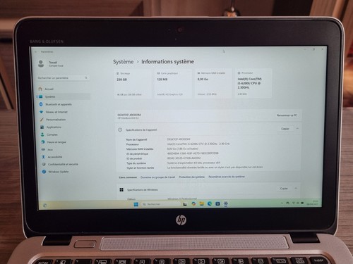 PC Ordinateur PORTABLE HP EliteBook 820 G3 i5 6200U 8 Go 256 Go SSD FHD (2) - Photo 9/9