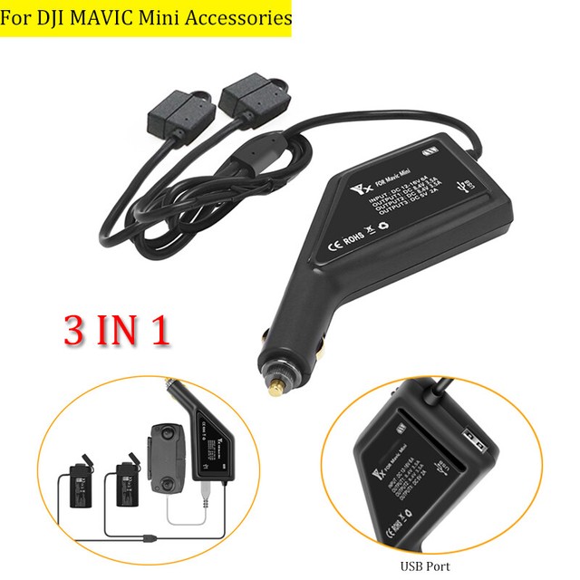 3 in 1 Car Charger Adapter Batteries Charging Hub For DJI ...
