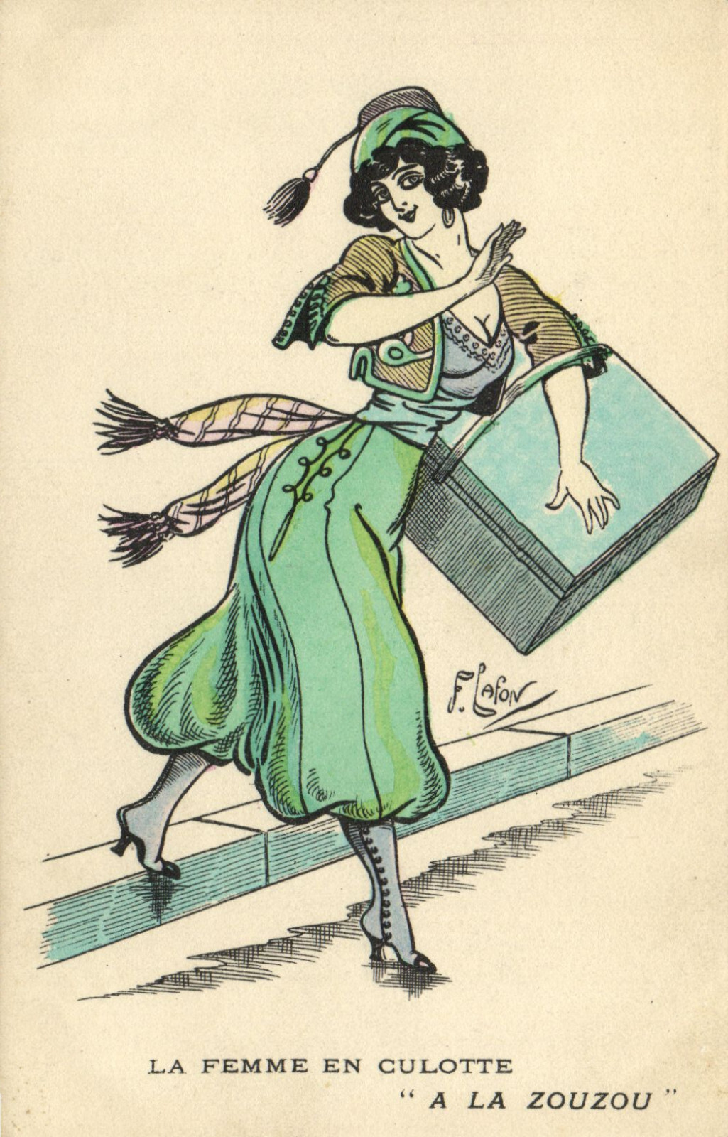 Carte Postale Vintage Signée Meschini – Glamour Lady & Swans – Originale