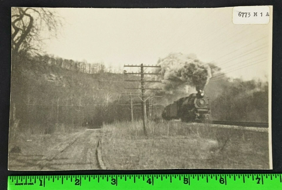 Vintage 1933 Steam Engine 6773 Train Railroad East of Fernwood Ohio Real Photo - Image 2 of 3