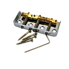 Chrome SHORT For Telecaster Guitar Bridge w/ Compensated Brass Saddles