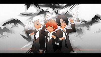 Anime yakusoku no neverland emma norman ray black coat Stitched Gaming Mat Desk