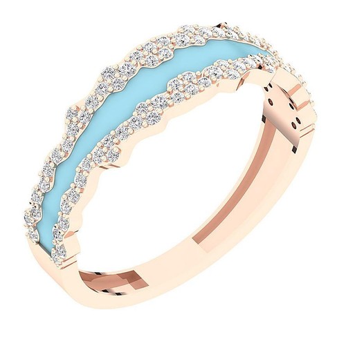Enamel Engagement Wedding Ring I1 G 0.35 Carat Natural Diamond 14K Yellow Gold - Picture 3 of 11