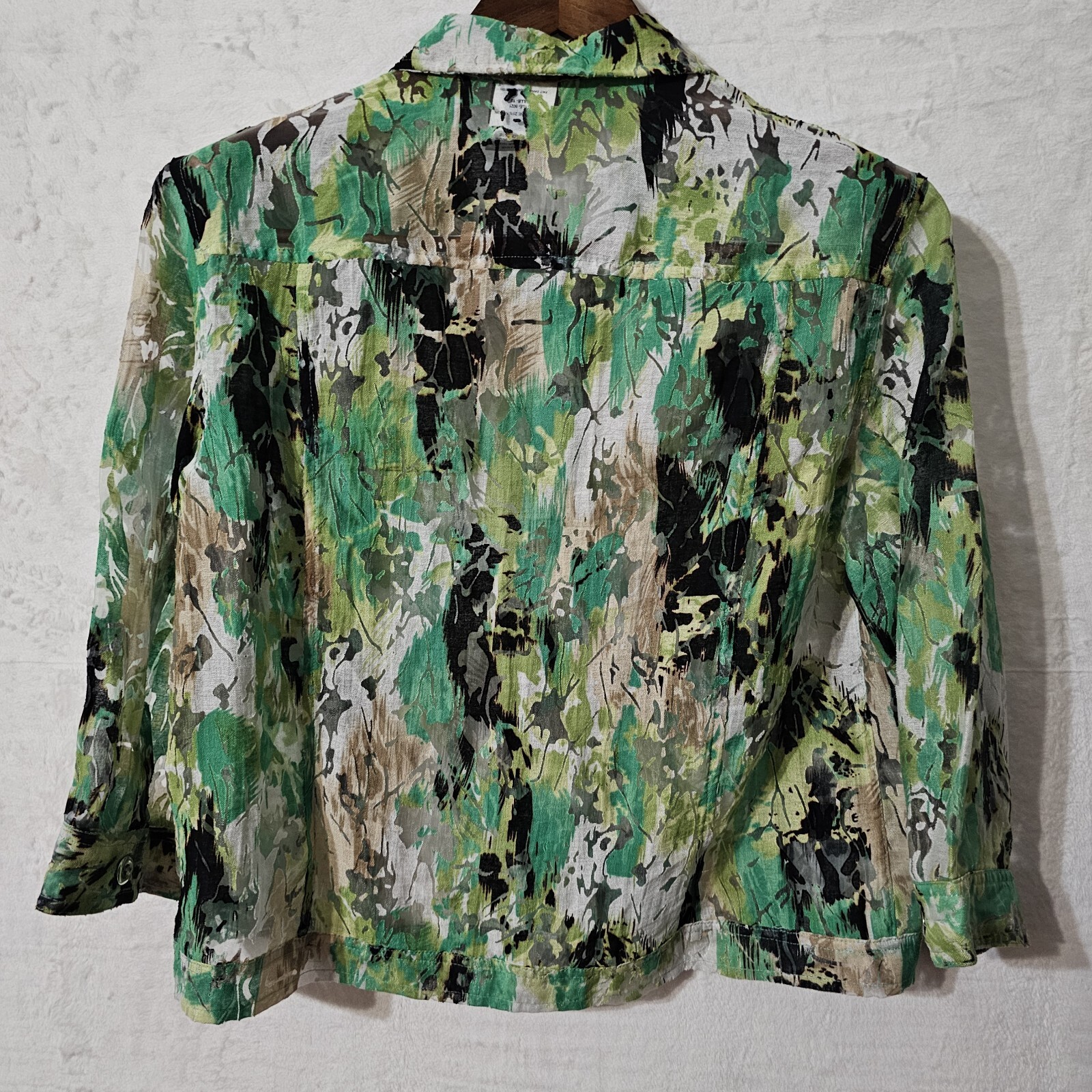 Women's Artsy Basic Button Up Sheer Jacket Size 1… - image 3