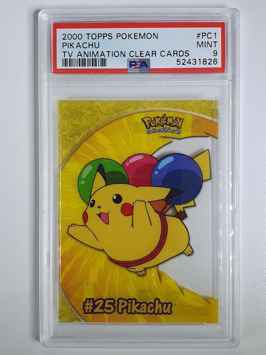 2000 Topps Pokemon Pikachu #PC1 TV Animation CLEAR Plastic Cards