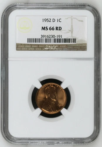 1952 D Lincoln Cent NGC MS 66 RD