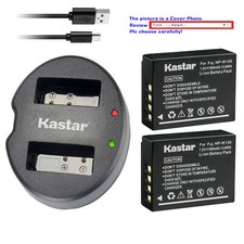 Kastar Battery Dual USB Charger for Fuji NP-W126 BC-W126  Fujifilm X-T3 Camera