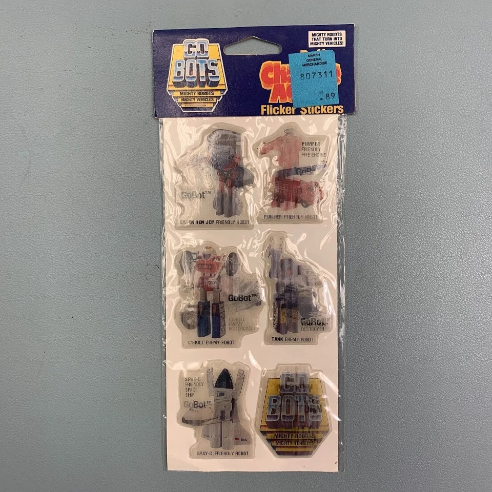 Paquete de 3 pegatinas parpadeantes Tonka GO BOTS 1984 vintage selladas Foto 4 de 4