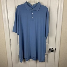 Peter Millar Men's Sky Blue Golf Polo Short Sleeve Shirt Size XXL