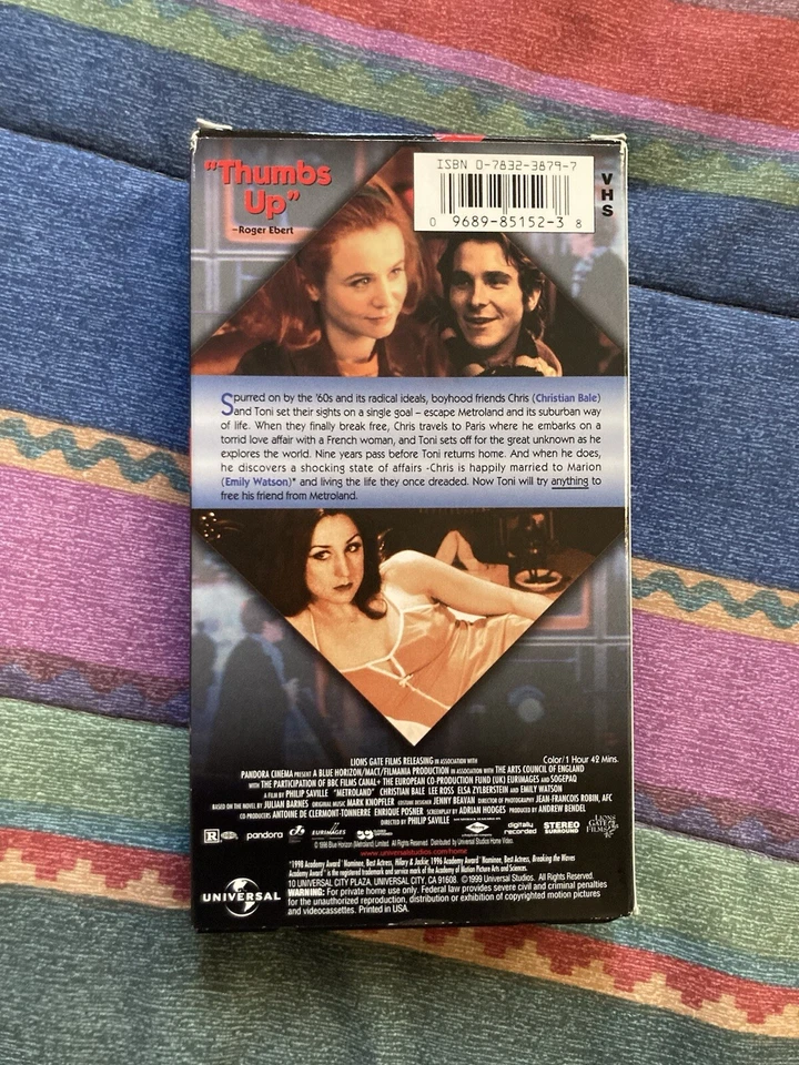Metroland 1997 VHS Christian Bale Emily Watson Cult UK Comedy Drama Foto 2 de 4