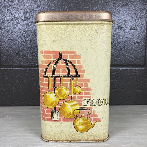 Vtg Cheinco Tin Metal Canisters Set of 4 Pot Rack Kettle Farmhouse Mid Century - Picture 9 of 24