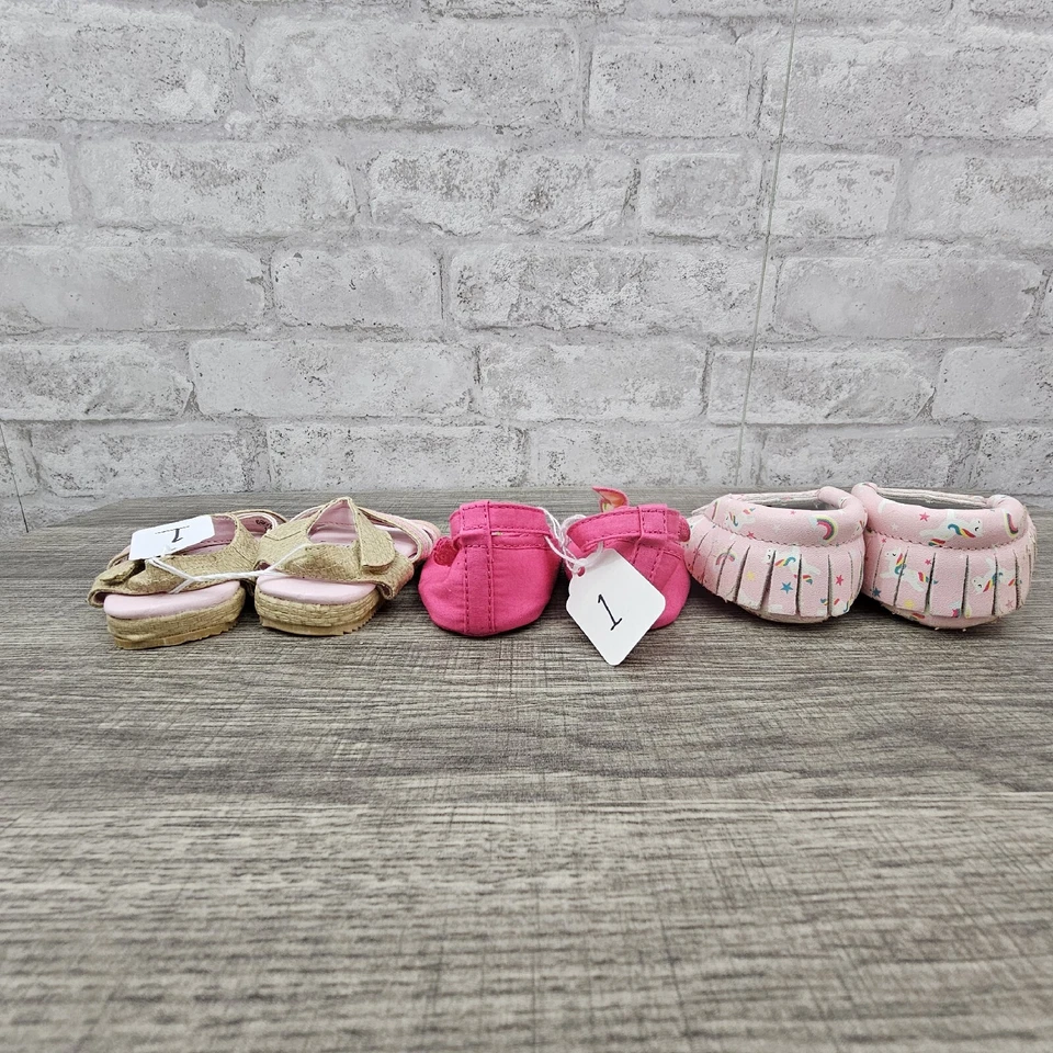 Lote de 3 sapatos infantis femininos tamanho 1 0-3 meses - Imagem 3 de 4