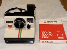 Vintage Polaroid SX-70 OneStep White Rainbow Camera  SX70 Film  Film TESTED