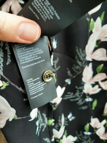 BNWT Oasis Magnolia Black Pink Floral Butterfly Fluted Sleeves Blouse Top 12 £38 - Picture 11 of 11