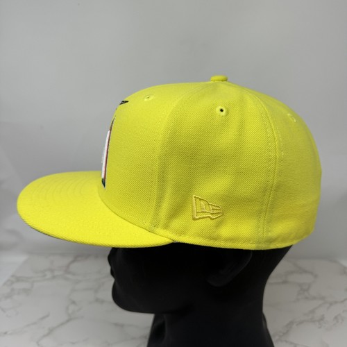 Miami Marlins New Era Fitted Hat 7 3/8 ASG 2017 Patch MLB 59Fifty Bright Yellow - Picture 13 of 13