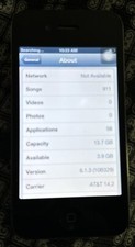 iPhone 4s Black ATT A1332 16GB Fast Ship Good IOS 6.1.3 991 Songs Home Button