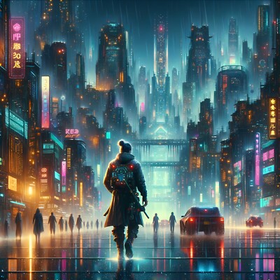 Digital Image Picture  Wallpaper Background Desktop AI Art Cyberpunk City