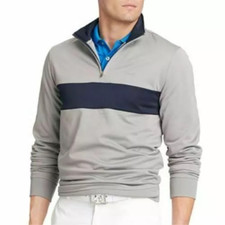 IZOD Golf Quarter-Zip Fleece Pullover Silver Nickel New Size medium 72