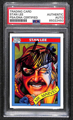 Signed Stan Lee 1990 Impel #161 Mr Marvel Rookie Card Autograph
