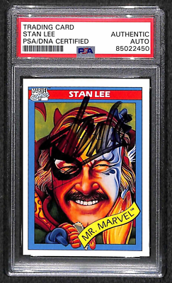 キャプテンマーベル MR Rookie Autographed Marvel Impel 1990 Marvel Mr Lee Stan Signed PSA10 ヴァイスシュヴァルツ