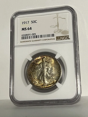 1917 Liberty Walking 50c NGC MS 64