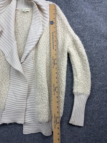 Staring at Stars Cardigan Women's Medium Beige Open Front Fuzzy Soft - Picture 4 of 6