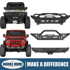 Fit Jeep Wrangler Jl 2018-2026 Front Rear Bumper W Tactical Tube Grill Offroad