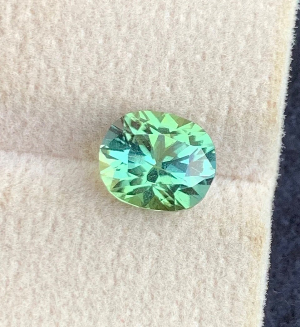 2.55 Carats Mint Green Tourmaline Fancy Oval Cut Natural Afghani Loose Gemstone