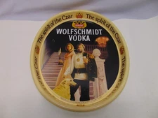 Original Wolfschmidt Vodka "spirit of Czar" metal oval shaped beer tray 15 x 12