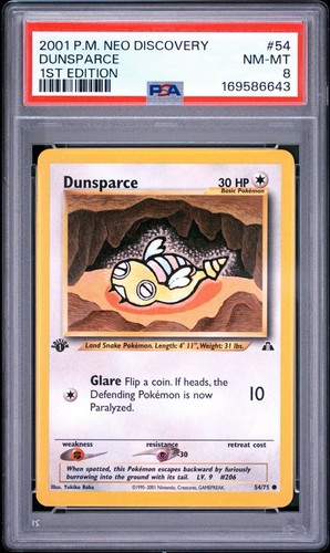 Dunsparce (1st Edition) graded PSA 8 for sale on eBay